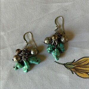 Turquoise and Silver Dangle Earrings